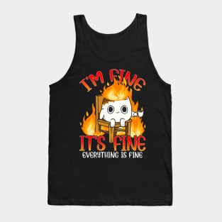 Marshmallow I'm Fine Meme Outdoor Men Kids Women Camping Tank Top